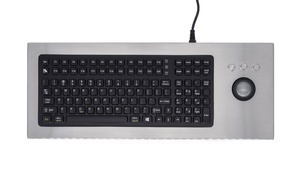 Промышленная клавиатура iKey DT-2000-TB в металлическом корпусе с 38-мм трекболом