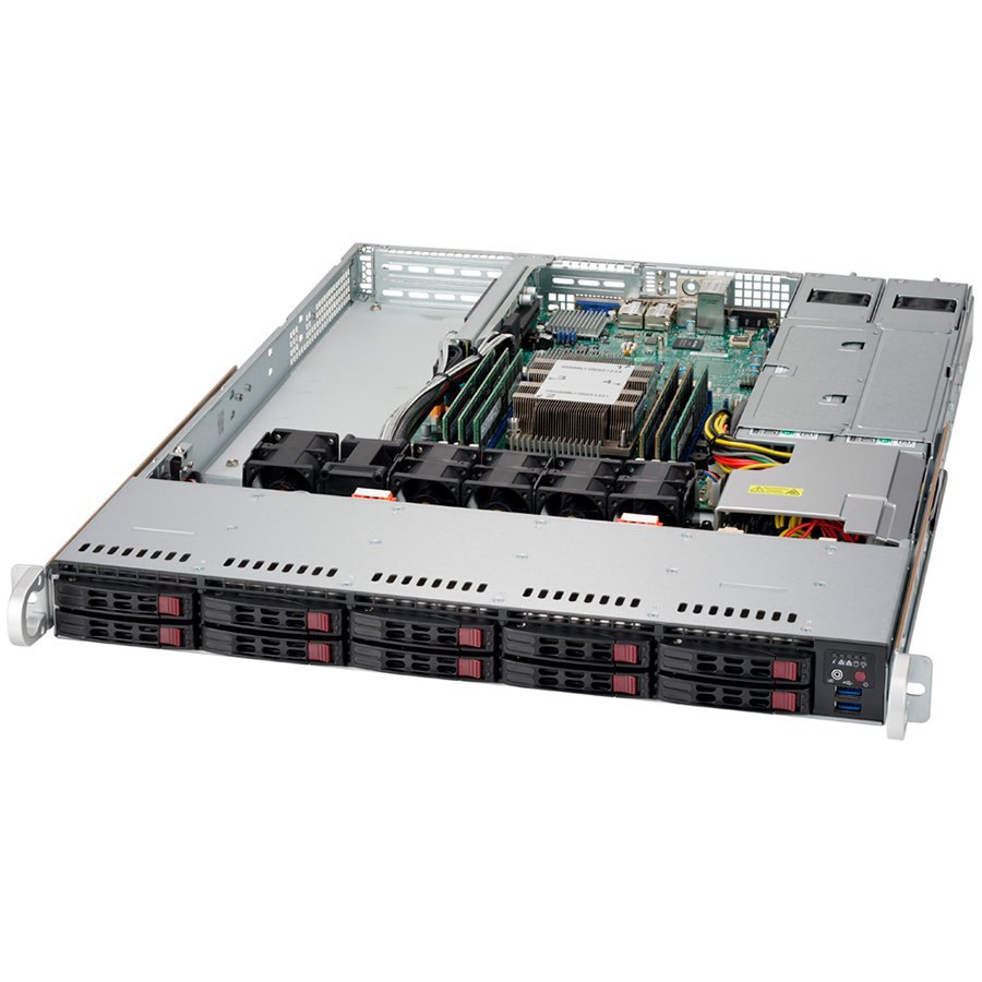 Однопроцессорный высокопроизводительный 1U сервер с поддержкой NVME накопителей